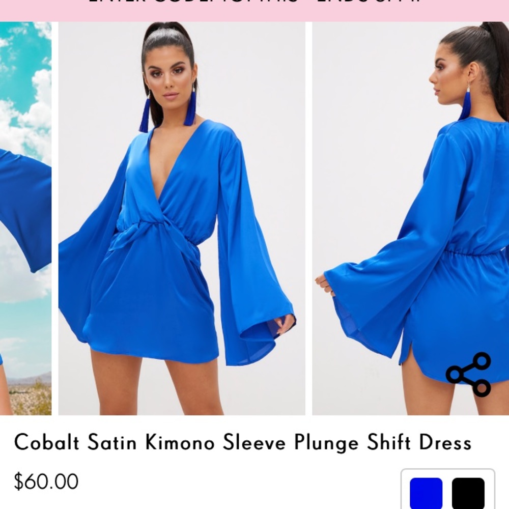 Blue flare sleeve dress